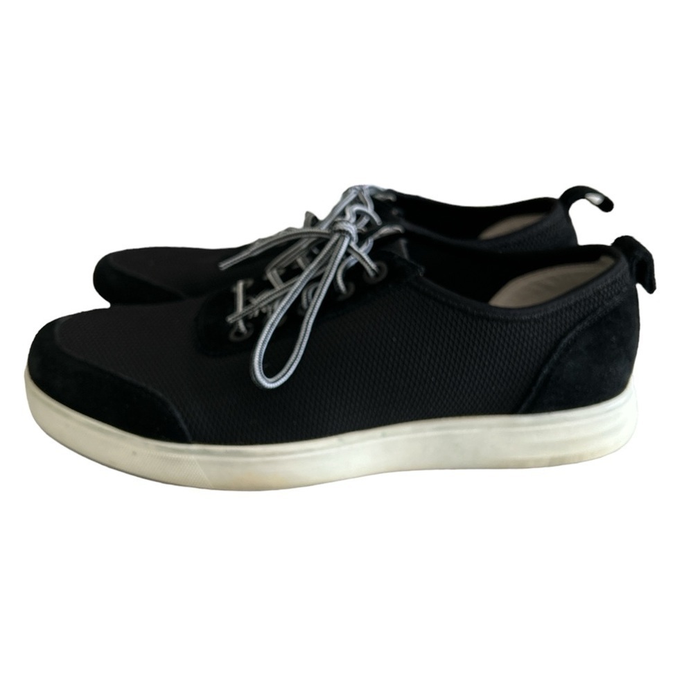 Alegria Men's Stretcher Black Mesh and Suede Lace Up Comfort Sneakers - 43/9.5